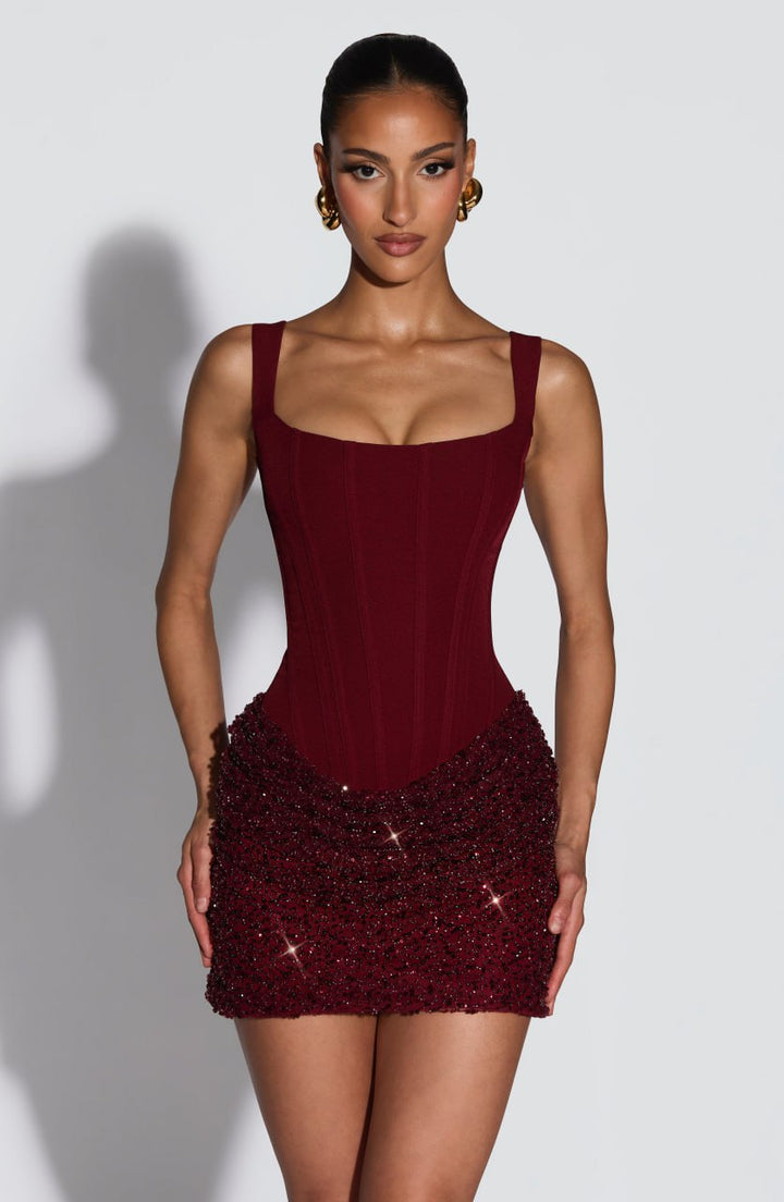 Homecoming Red Corset Bodycon Mini Dress for Women