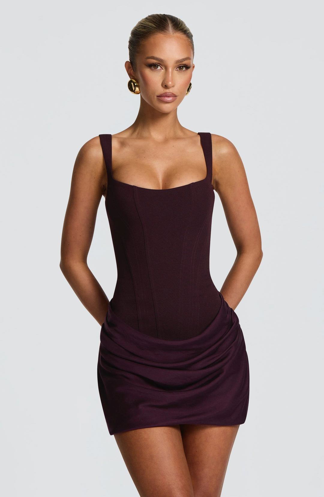 Homecoming Satin Ruched Bodycon Mini Dress for Women