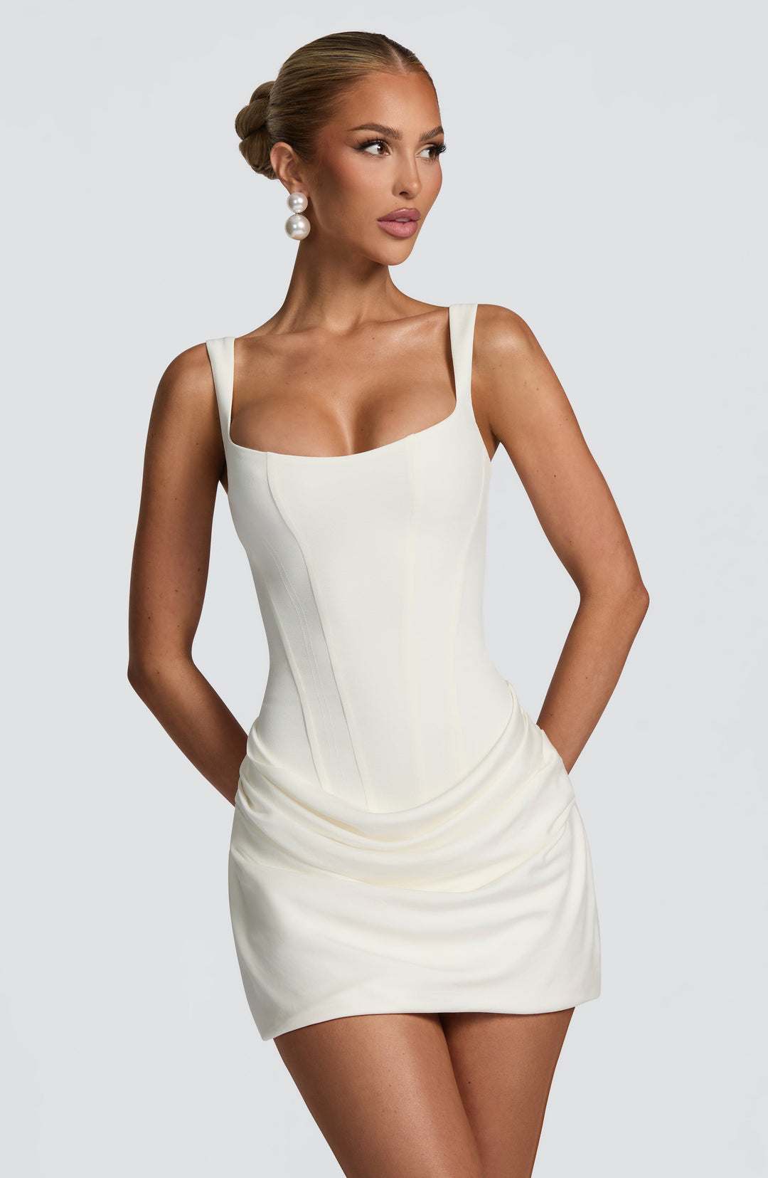 Homecoming Satin Ruched Bodycon Mini Dress for Women