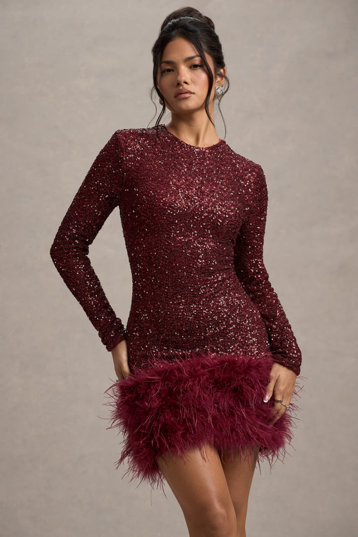 Homecoming Sequin Long Sleeve Mini Dress for Women