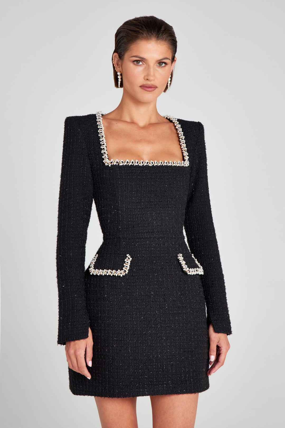 Homecoming Square Neck Long Sleeve Mini Dress Women