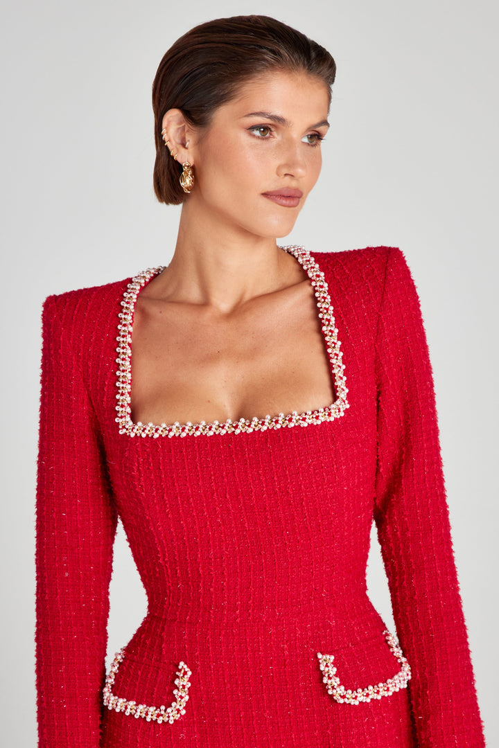 Homecoming Square Neck Long Sleeve Mini Dress Women