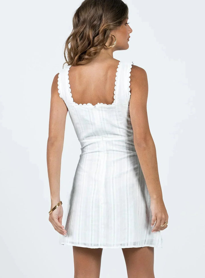 Homecoming Square Neck Mini Dress for Women, Summer Party