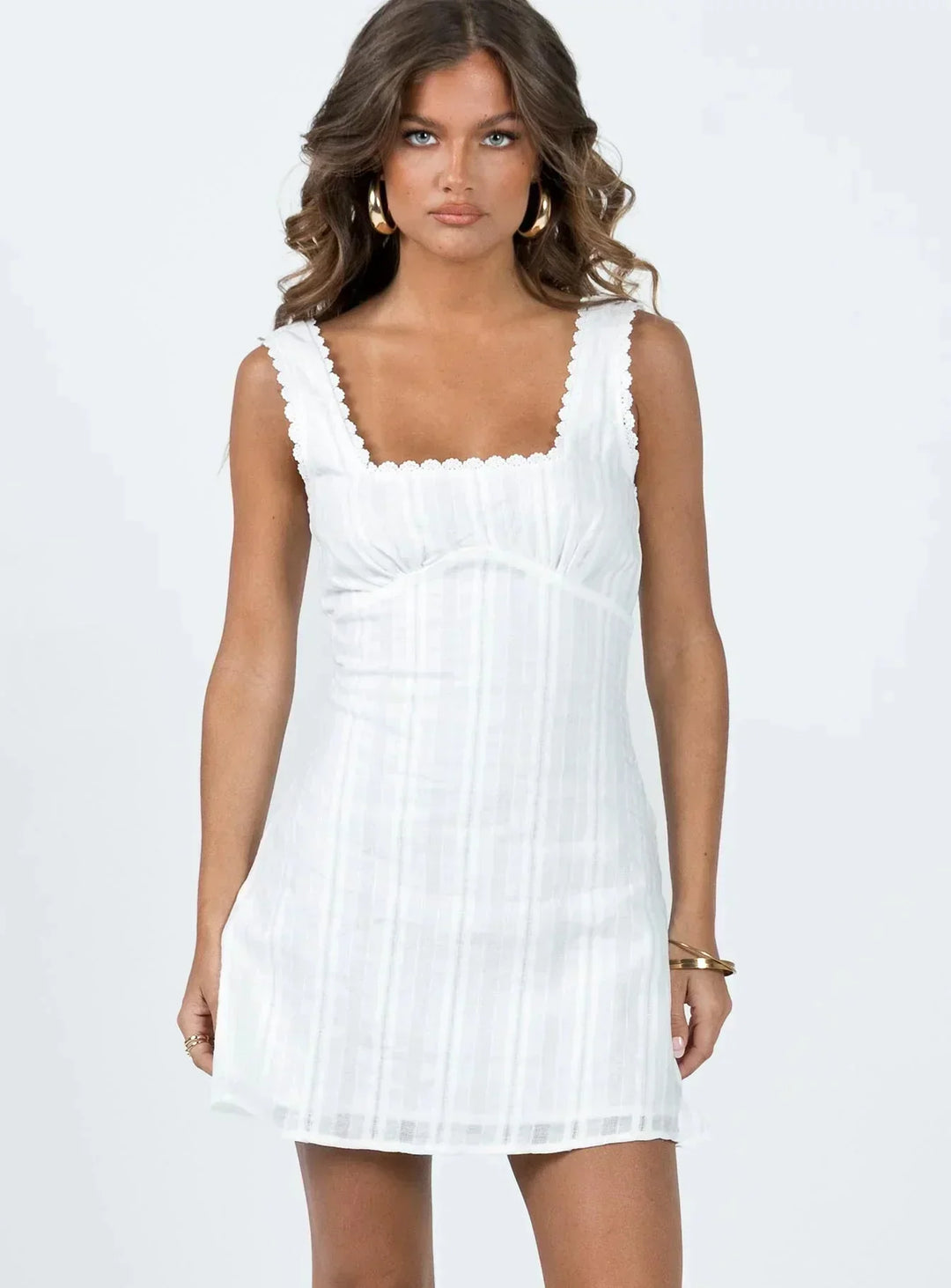 Homecoming Square Neck Mini Dress for Women, Summer Party