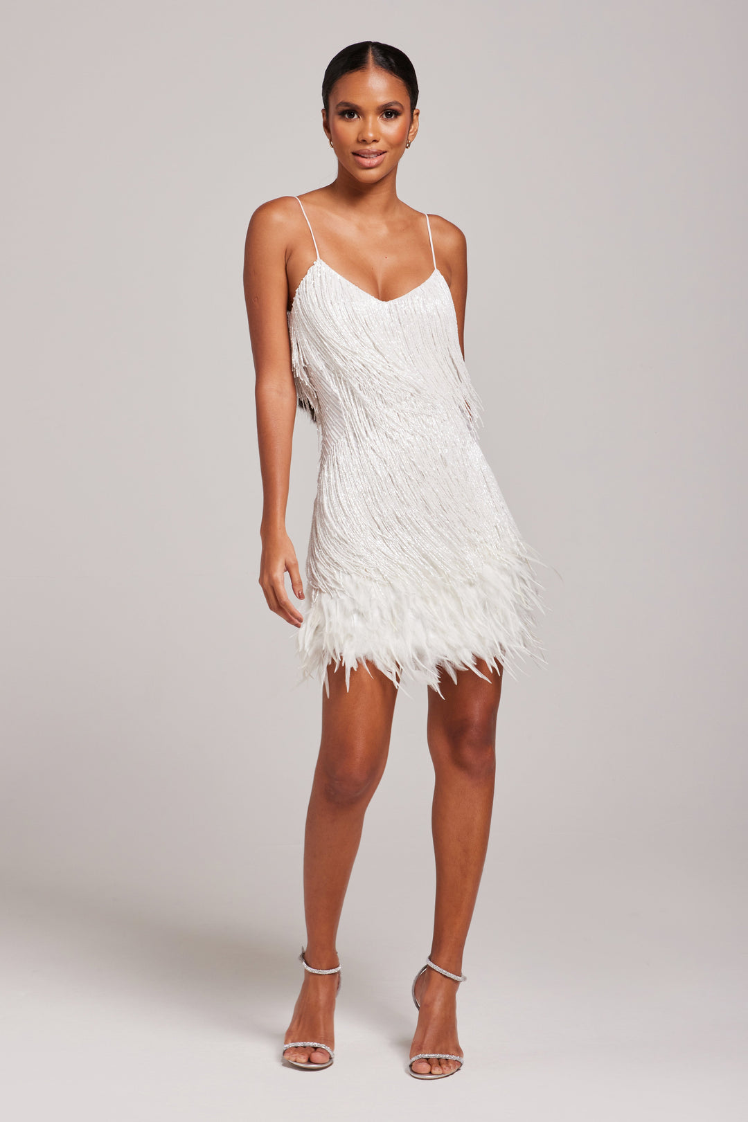 Homecoming White Fringe Mini Party Dress for Women
