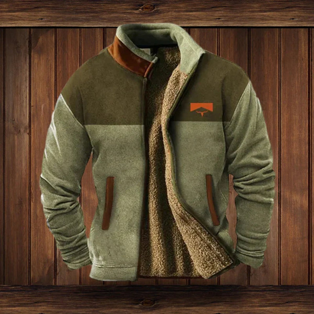 Men's Aztec Print Sherpa Lined Full Zip Cardigan Jacket