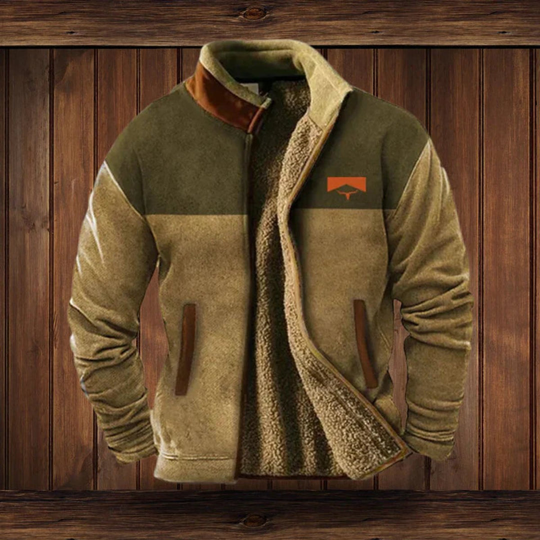 Men's Aztec Print Sherpa Lined Full Zip Cardigan Jacket