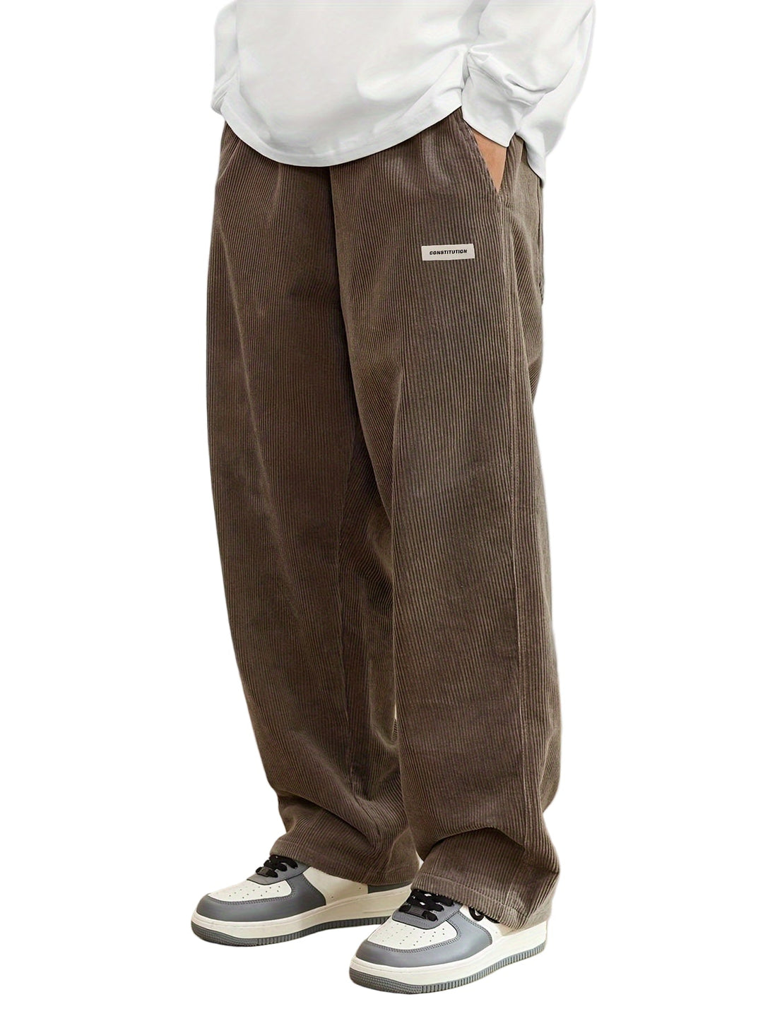 Men's Baggy Corduroy Wide Leg Straight Casual Pants