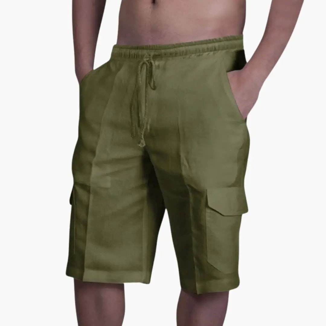 Men's Cargo Shorts Drawstring Waist Multi-Pocket Summer