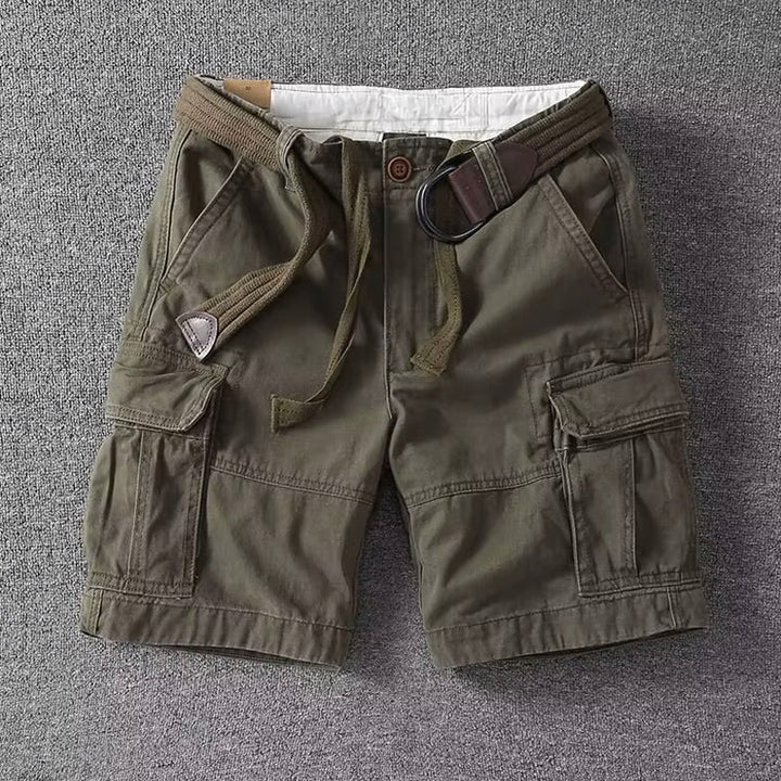 Men's Cargo Shorts with Belt Multi-Pocket Relaxed Fit Casual