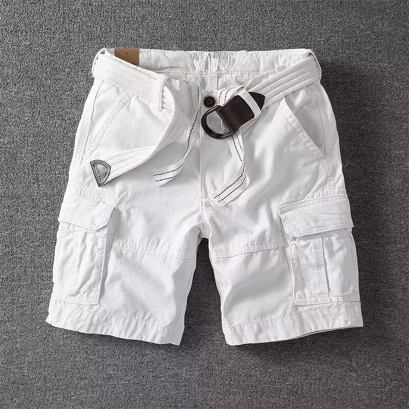 Men's Cargo Shorts with Belt Multi-Pocket Relaxed Fit Casual