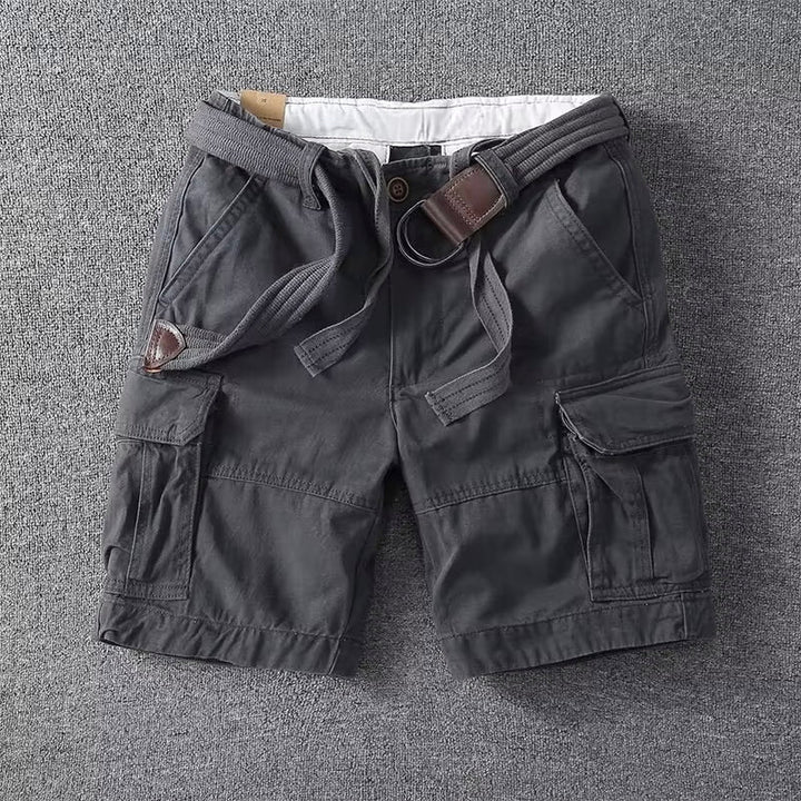 Men's Cargo Shorts with Belt Multi-Pocket Relaxed Fit Casual