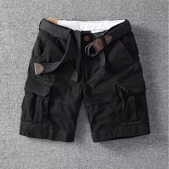 Men's Cargo Shorts with Belt Multi-Pocket Relaxed Fit Casual
