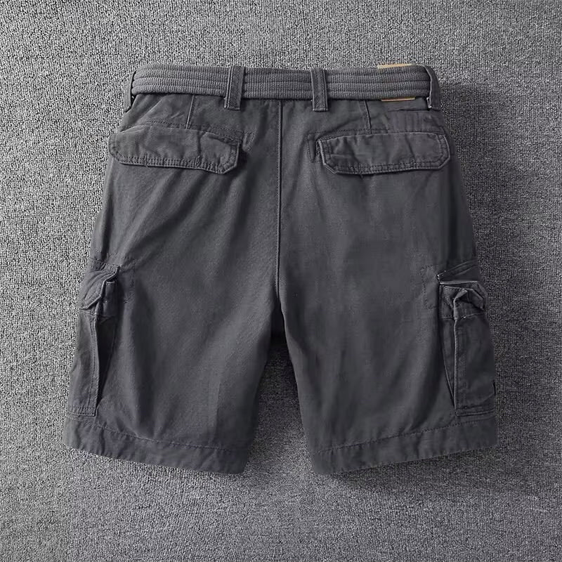 Men's Cargo Shorts with Belt Multi-Pocket Relaxed Fit Casual