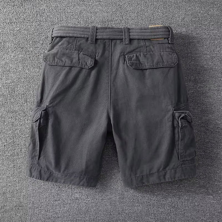 Men's Cargo Shorts with Belt Multi-Pocket Relaxed Fit Casual