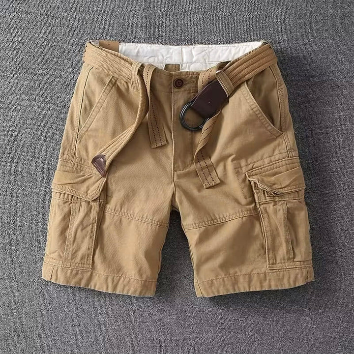 Men's Cargo Shorts with Belt Multi-Pocket Relaxed Fit Casual