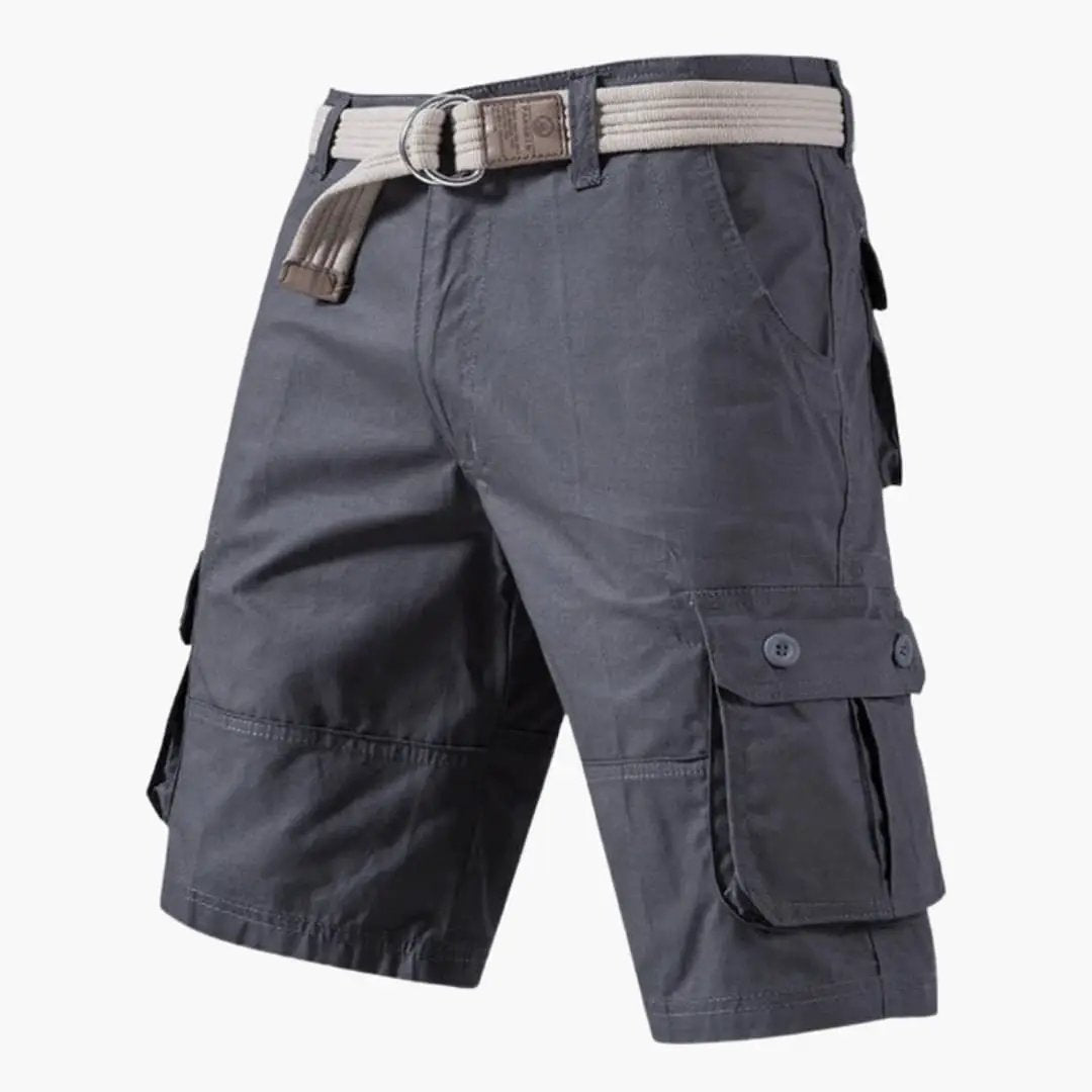 Men's Cargo Shorts with Belt - Multi-Pocket Summer Shorts