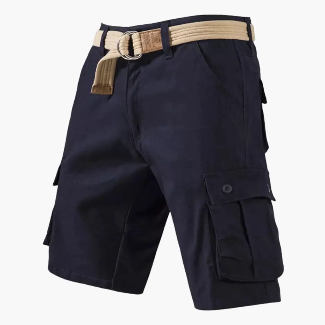 Men's Cargo Shorts with Belt - Multi-Pocket Summer Shorts
