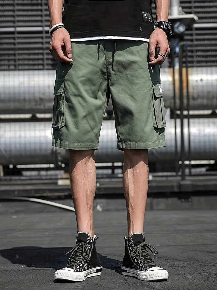Men's Cargo Shorts with Pockets, Relaxed Knee-Length Summer Fit