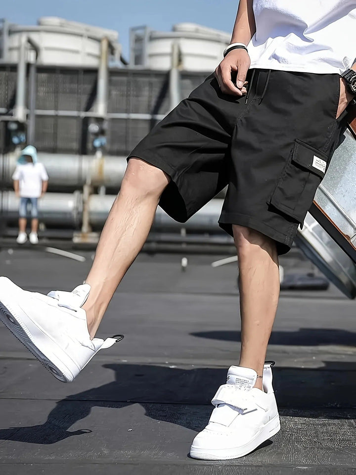 Men's Cargo Shorts with Pockets, Relaxed Knee-Length Summer Fit