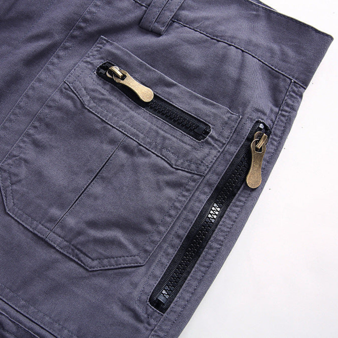 Men's Cargo Zip Pocket Shorts, Knee-Length Relaxed Fit Summer