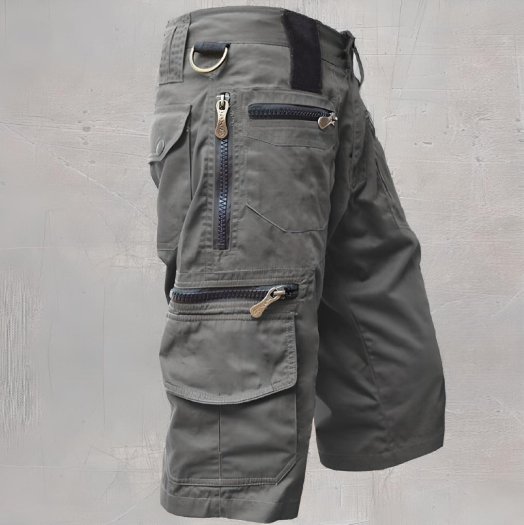 Men's Cargo Zip Pocket Shorts, Knee-Length Relaxed Fit Summer