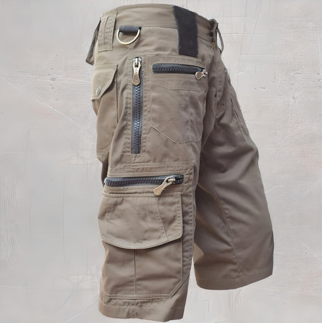 Men's Cargo Zip Pocket Shorts, Knee-Length Relaxed Fit Summer