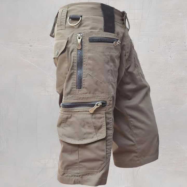 Men's Cargo Zip Pocket Shorts, Knee-Length Relaxed Fit Summer