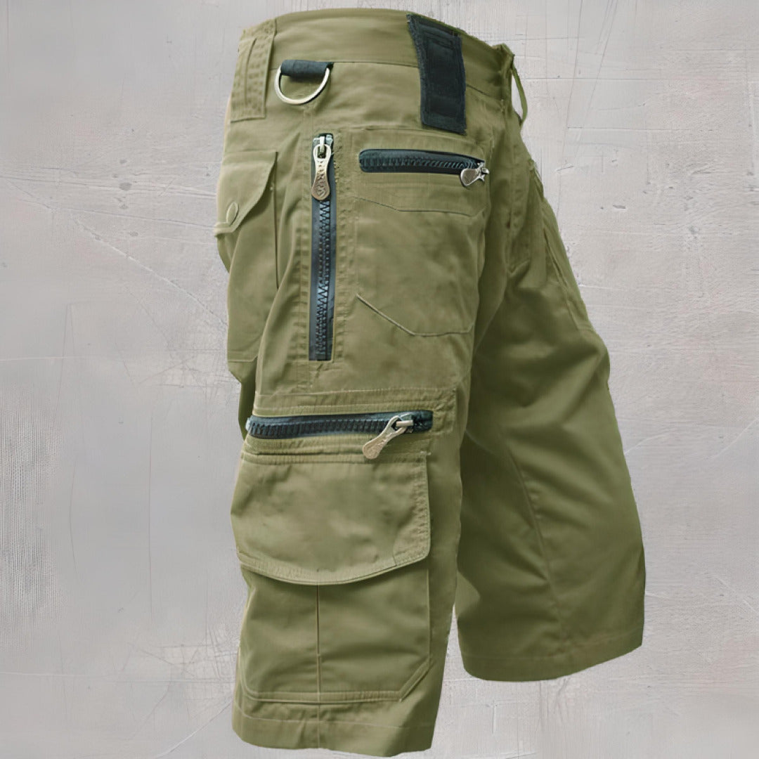 Men's Cargo Zip Pocket Shorts, Knee-Length Relaxed Fit Summer