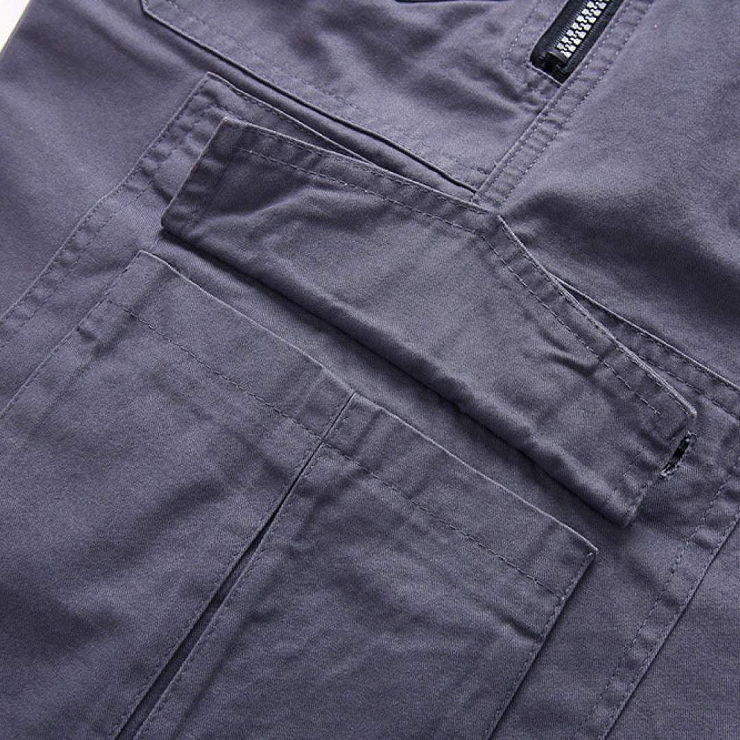 Men's Cargo Zip Pocket Shorts, Knee-Length Relaxed Fit Summer