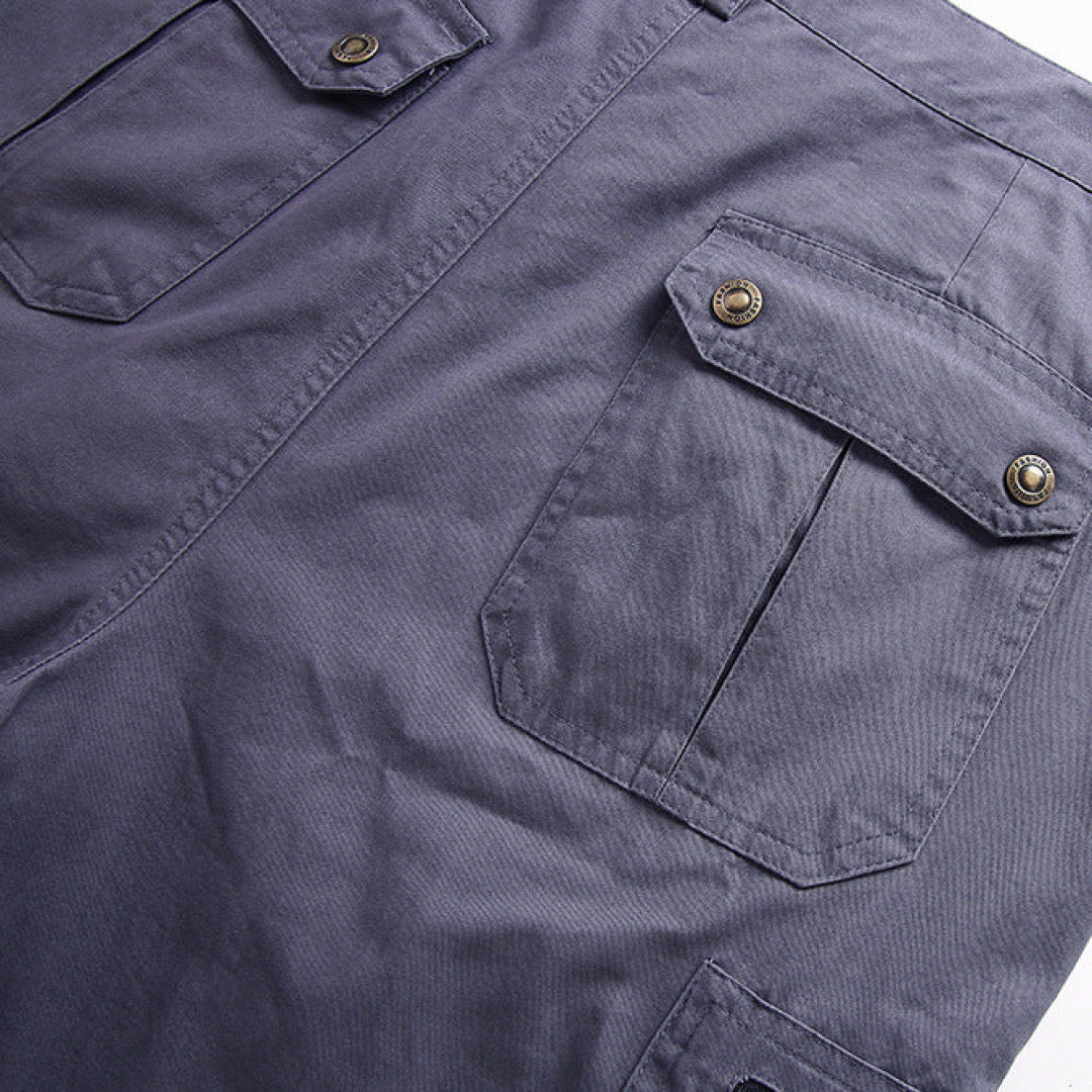 Men's Cargo Zip Pocket Shorts, Knee-Length Relaxed Fit Summer