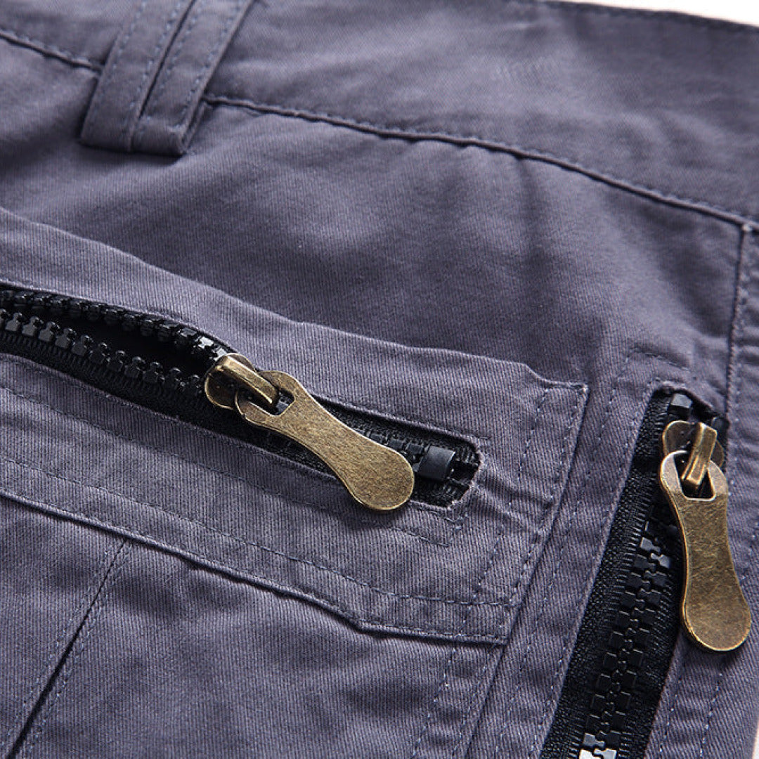 Men's Cargo Zip Pocket Shorts, Knee-Length Relaxed Fit Summer