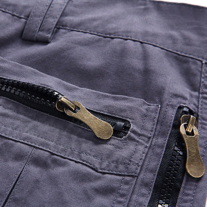 Men's Cargo Zip Pocket Shorts, Knee-Length Relaxed Fit Summer