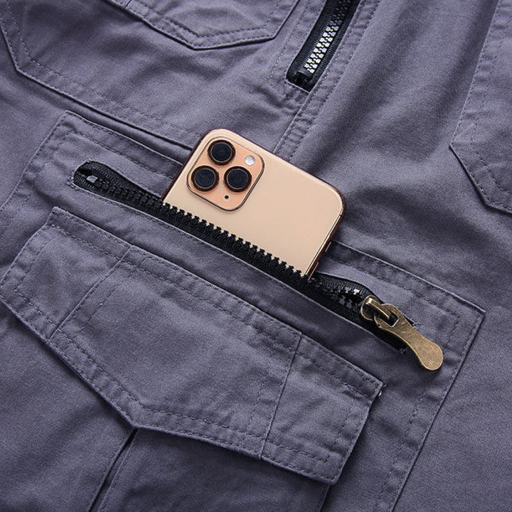 Men's Cargo Zip Pocket Shorts, Knee-Length Relaxed Fit Summer