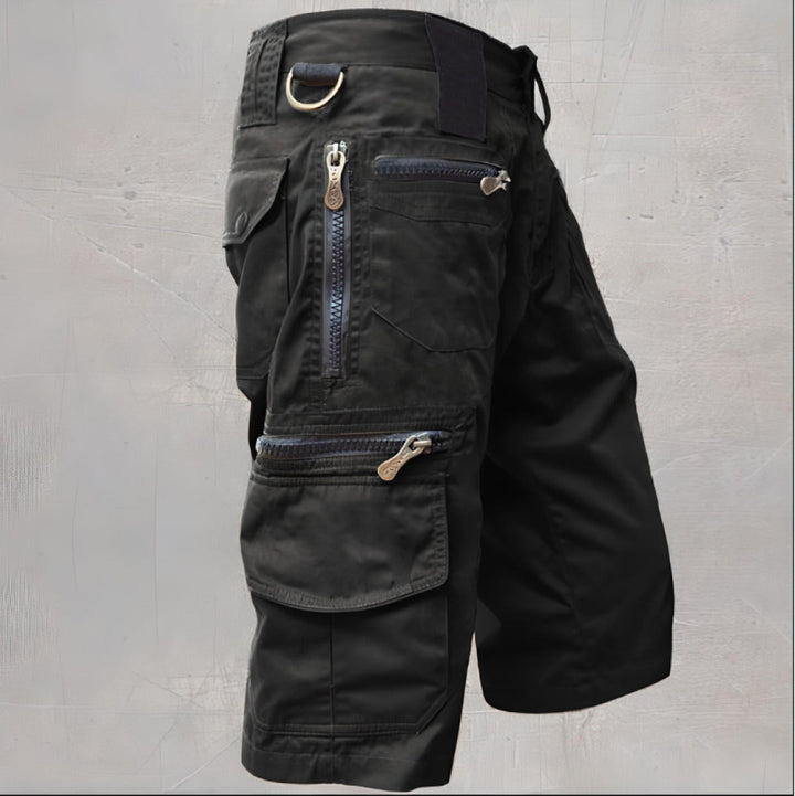Men's Cargo Zip Pocket Shorts, Knee-Length Relaxed Fit Summer
