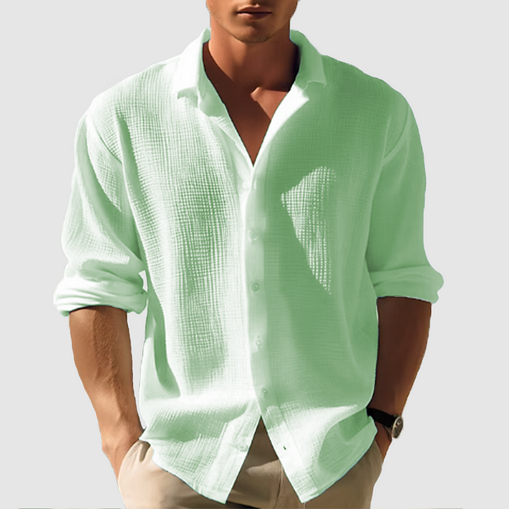 Men's Casual Button Down Shirt Long Sleeve Summer Style