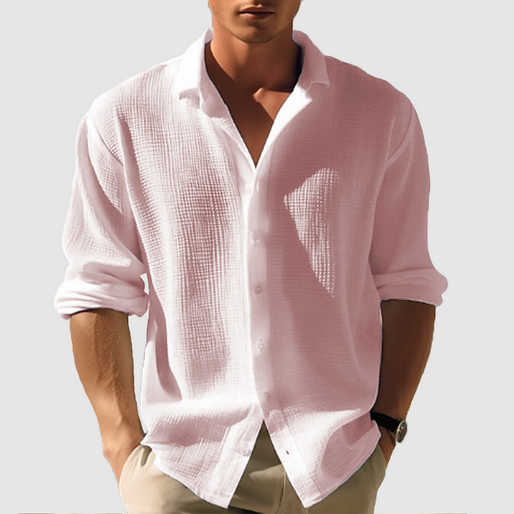 Men's Casual Button Down Shirt Long Sleeve Summer Style