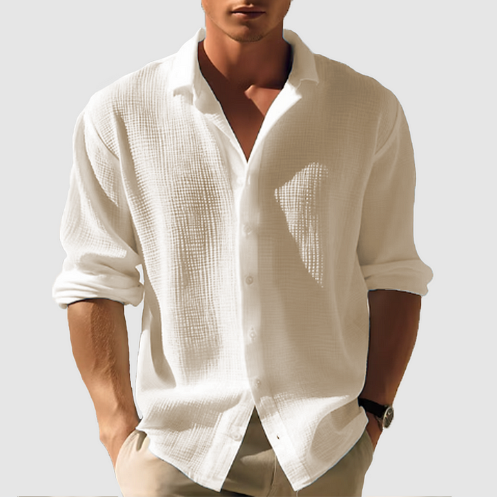 Men's Casual Button Down Shirt Long Sleeve Summer Style