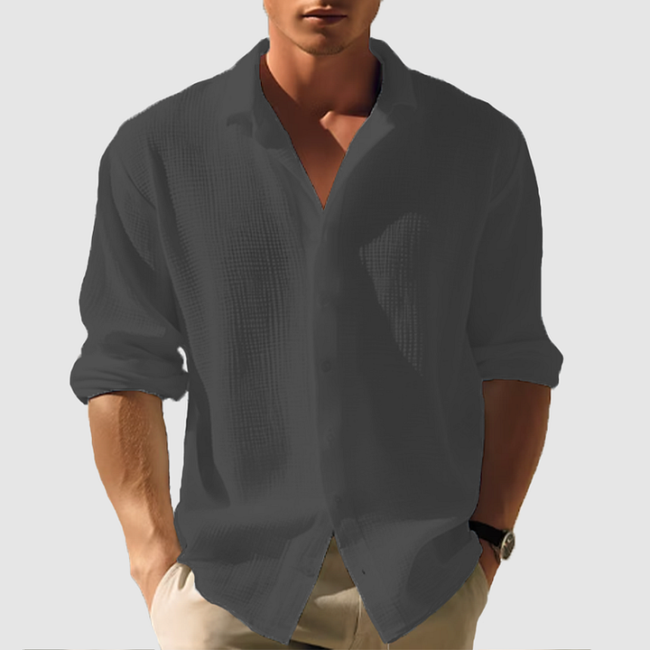 Men's Casual Button Down Shirt Long Sleeve Summer Style