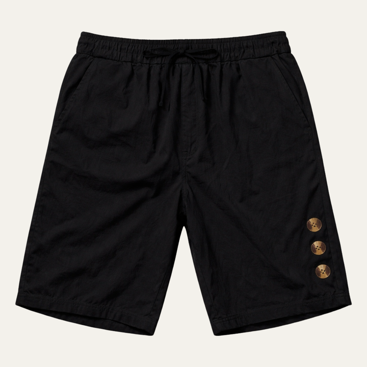 Men's Casual Drawstring Shorts Button Detail Summer Side Pockets