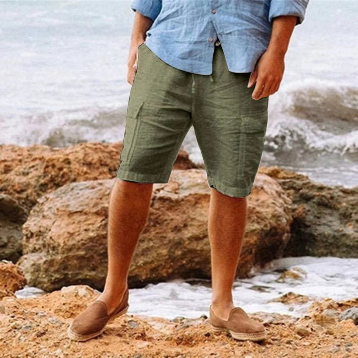 Men's Casual Knee Length Shorts with Drawstring and Pockets, Summer