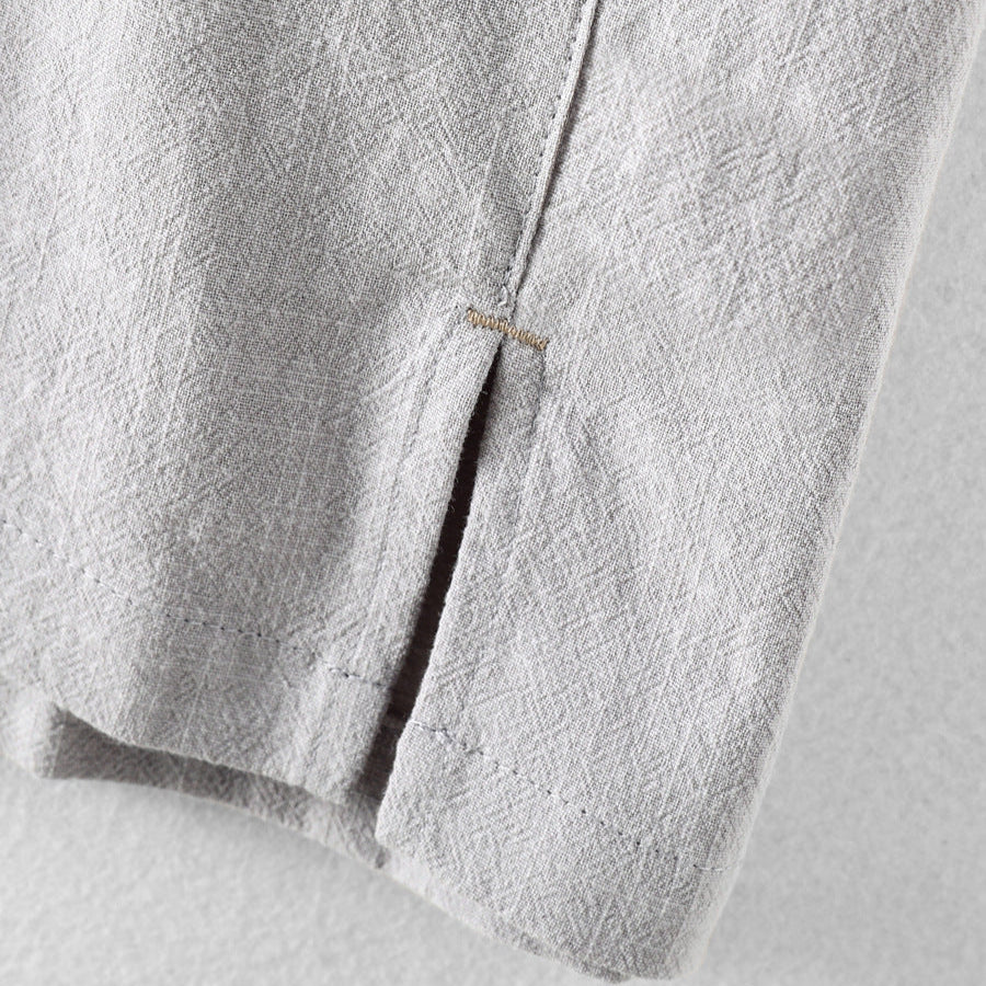 Men's Casual Linen Shirt Short Sleeve Button Up Beach Summer