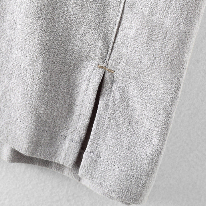 Men's Casual Linen Shirt Short Sleeve Button Up Beach Summer