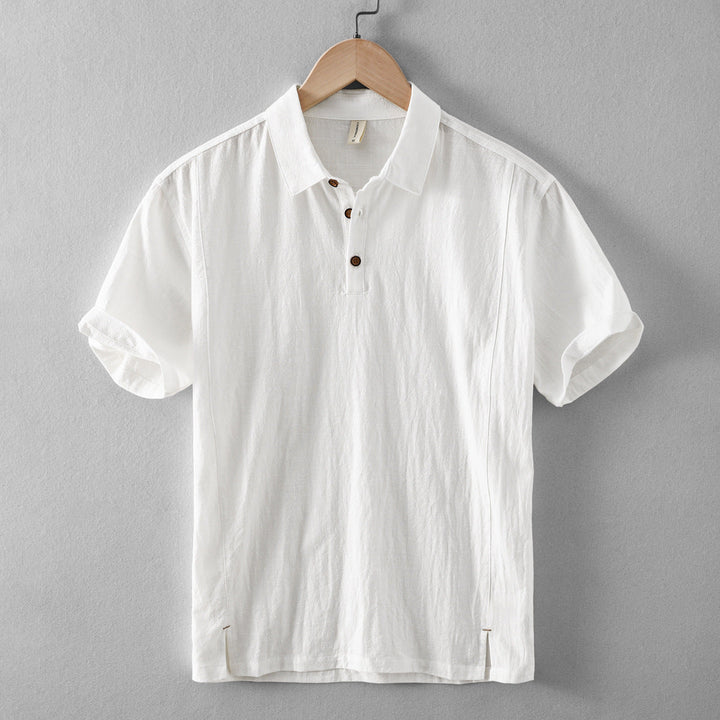 Men's Casual Linen Shirt Short Sleeve Button Up Beach Summer