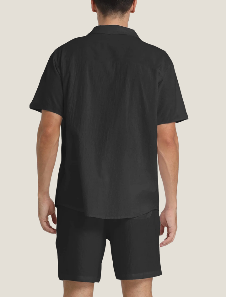 Men's Casual Short Sleeve Shirt and Shorts Two Piece Summer Set