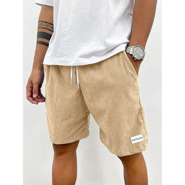 Men's Corduroy Shorts, Drawstring Knee-Length Casual Summer Cord Shorts