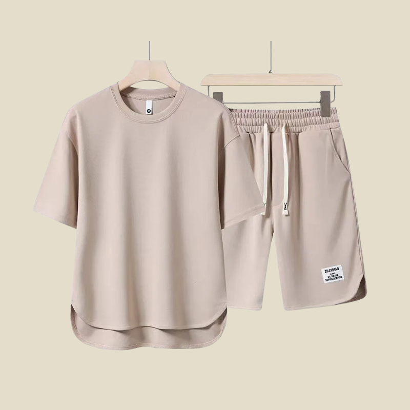 Men's Crew Neck Tee and Shorts Set, Casual Summer Two-Piece Co-ord