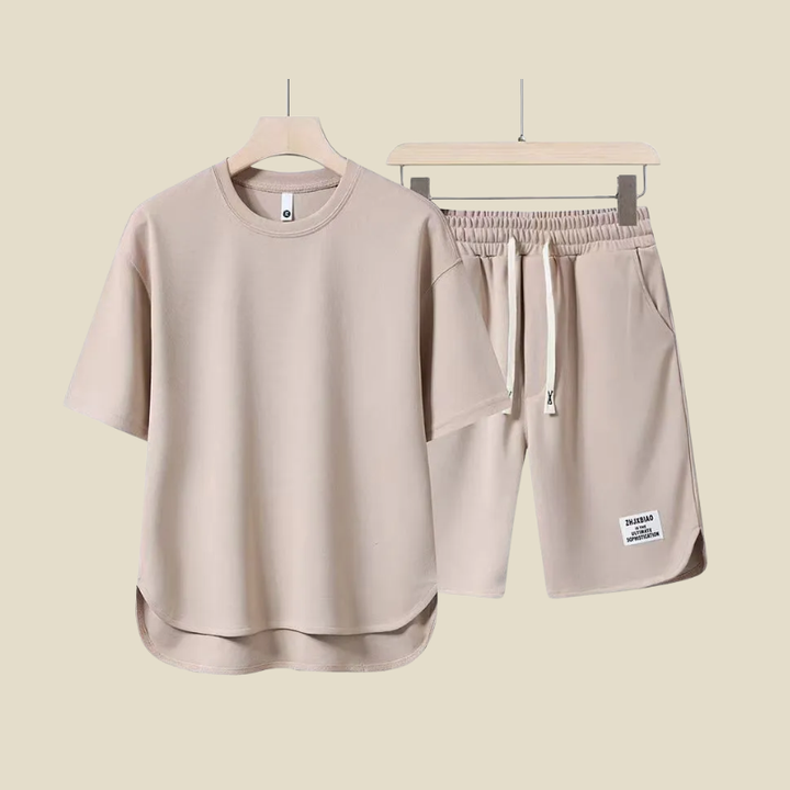 Men's Crew Neck Tee and Shorts Set, Casual Summer Two-Piece Co-ord