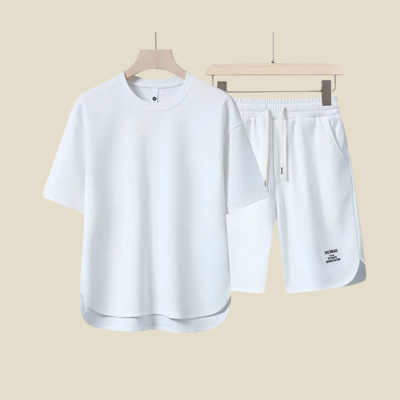 Men's Crew Neck Tee and Shorts Set, Casual Summer Two-Piece Co-ord