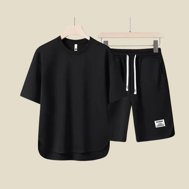Men's Crew Neck Tee and Shorts Set, Casual Summer Two-Piece Co-ord